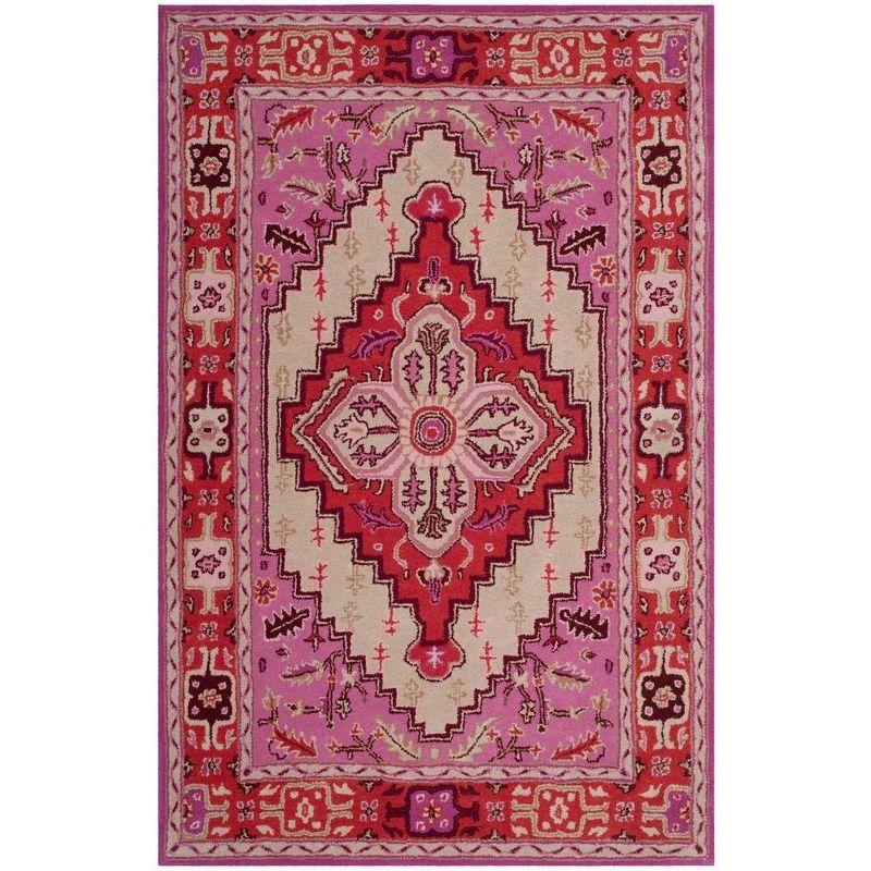 Bellagio Red Pink/Ivory Handmade Wool Area Rug