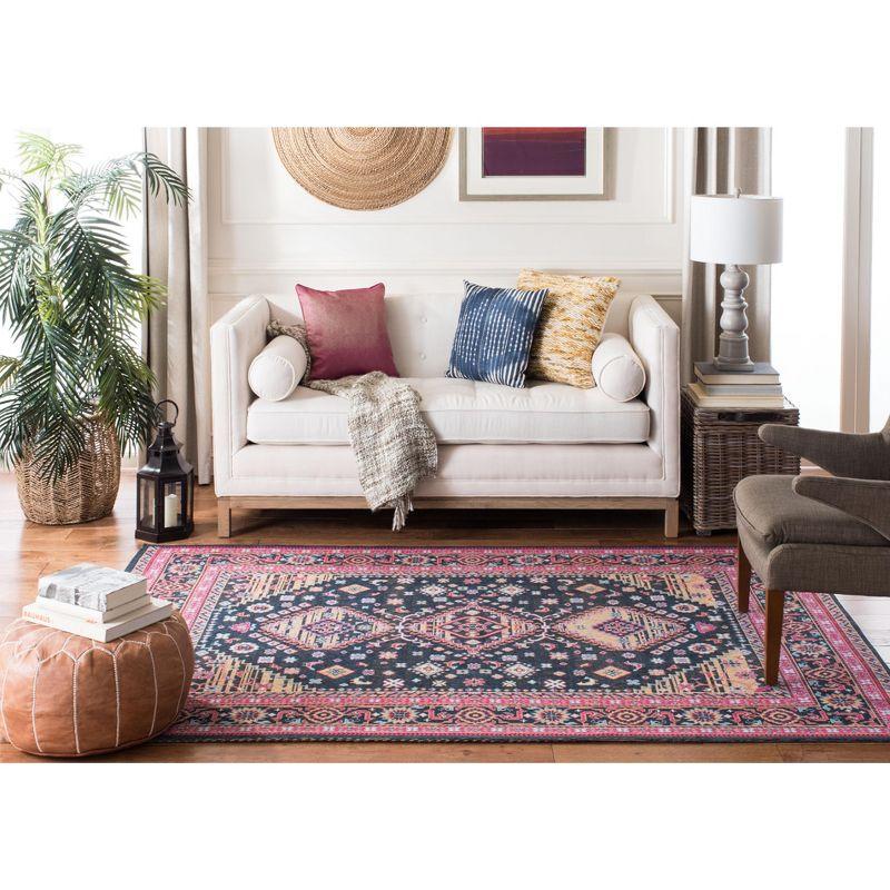 Classic Vintage CLV114 Power Loomed Area Rug - Navy/Pink - 4'x6' - Safavieh.