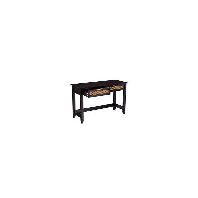 Chekshire Storage Console Black/Natural - Holly & Martin: Transitional Style, Metal Frame, Wood Top, Entryway Furniture with Drawer