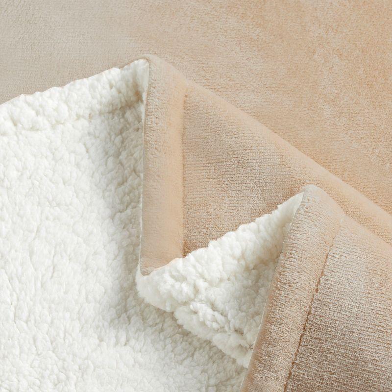 Host & Home Plush to Faux Shearling Blanket (Throw) 50x60 Tan