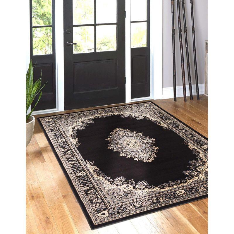 Unique Loom Reza Collection Area Rug - Washington (5' 3" x 8' Rectangle Black/Gray)