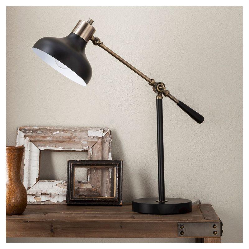 Edison Adjustable Black Metal Desk Lamp