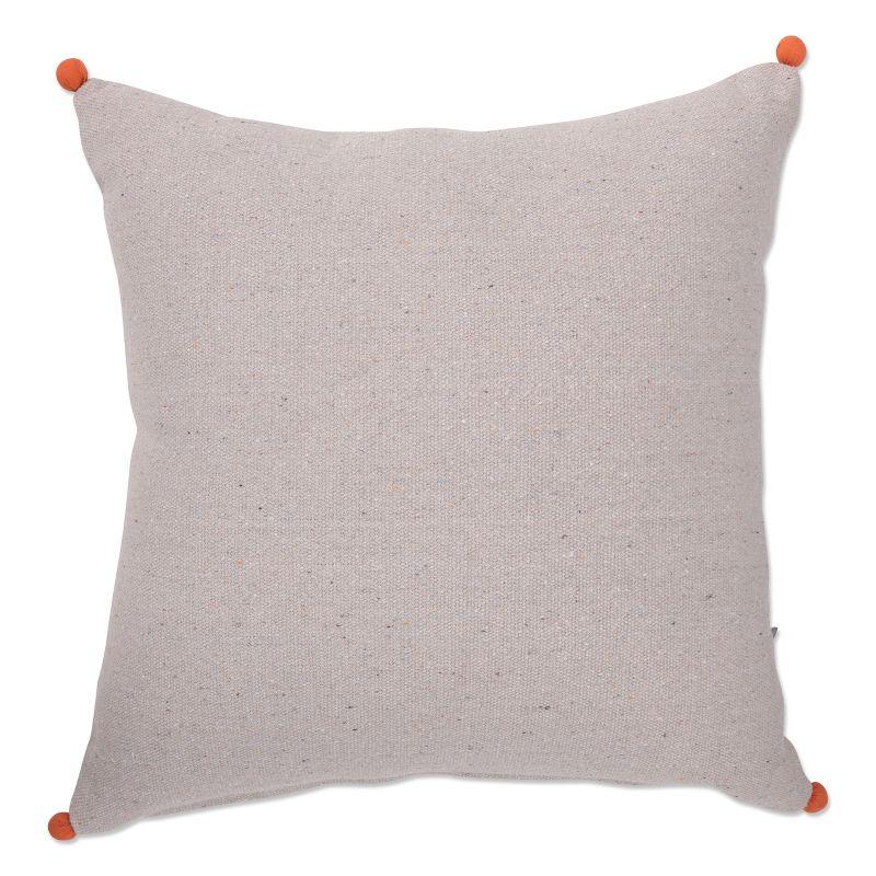 18" Orange Geometric Cubes Cotton Square Throw Pillow