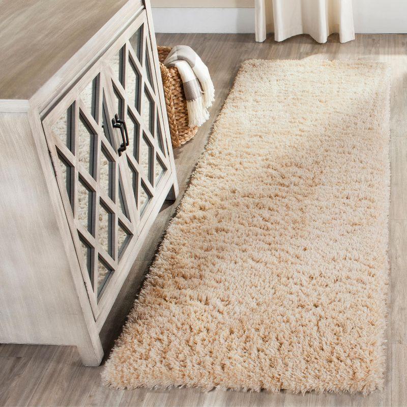 Indie Shag SGI320 Power Loomed Runner Rug - Light Beige - 2'3"x7' - Safavieh.