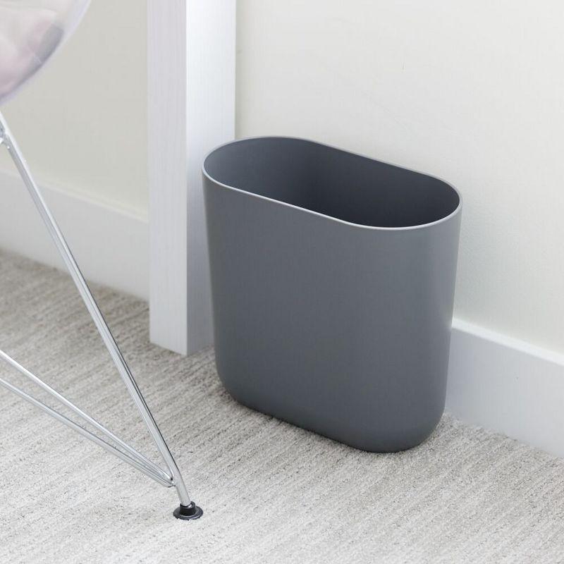 iDESIGN Recycled Plastic Slim Oval Waste Basket The Cade Collection