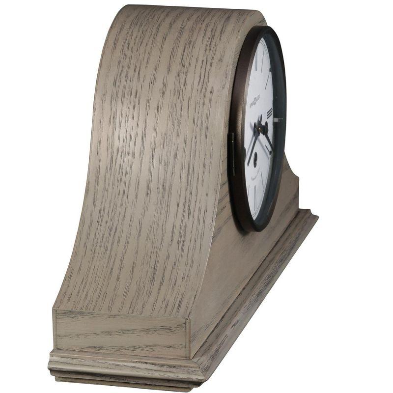 Howard Miller® Lakeside Modern & Contemporary Roman Numeral Oak Wood Key-Wind/Westminster Tabletop Clock in Gold
