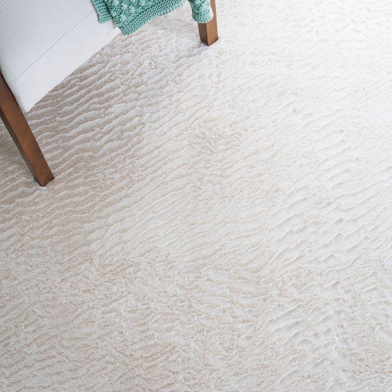 Faux Rabbit Fur FRF500 Power Loomed Machine Washable Indoor Area Rug - Off White - 4'x6' - Safavieh