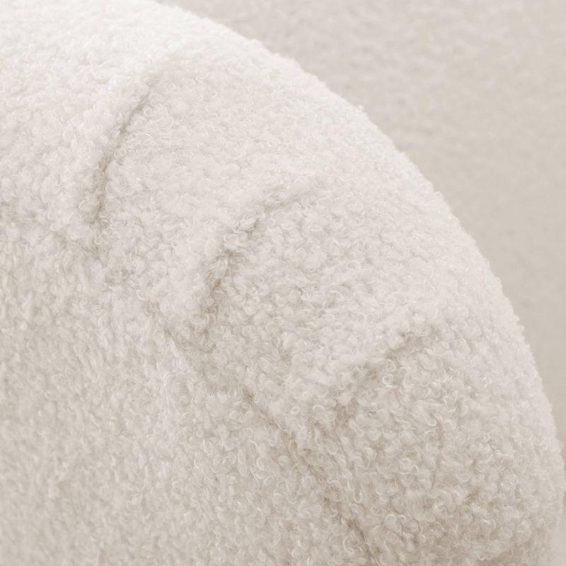 Comfort Pointe Vesper Boucle Accent Chair Milky White: Armless, Wingback, Wood Legs, Foam Cushion