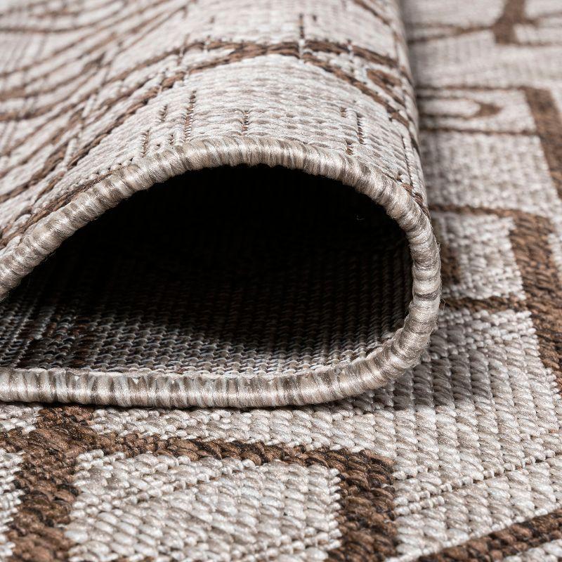4'x6' Kafel  Bohemian Indoor/Outdoor Area Rug, Beige/Brown - JONATHAN Y