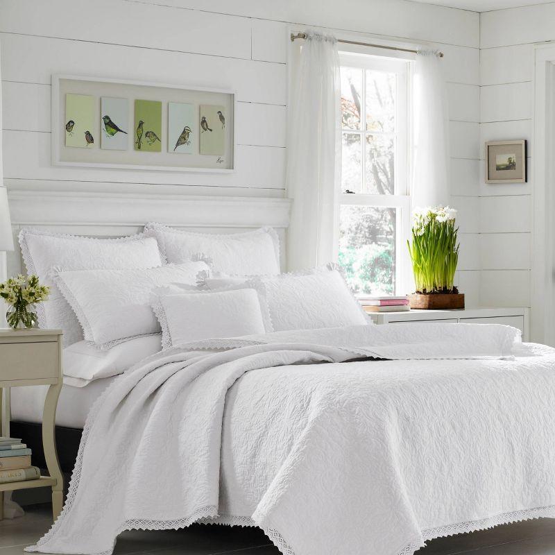 Laura Ashley Laura Ashley Heirloom Crochet Cotton Reversible Quilt Set
