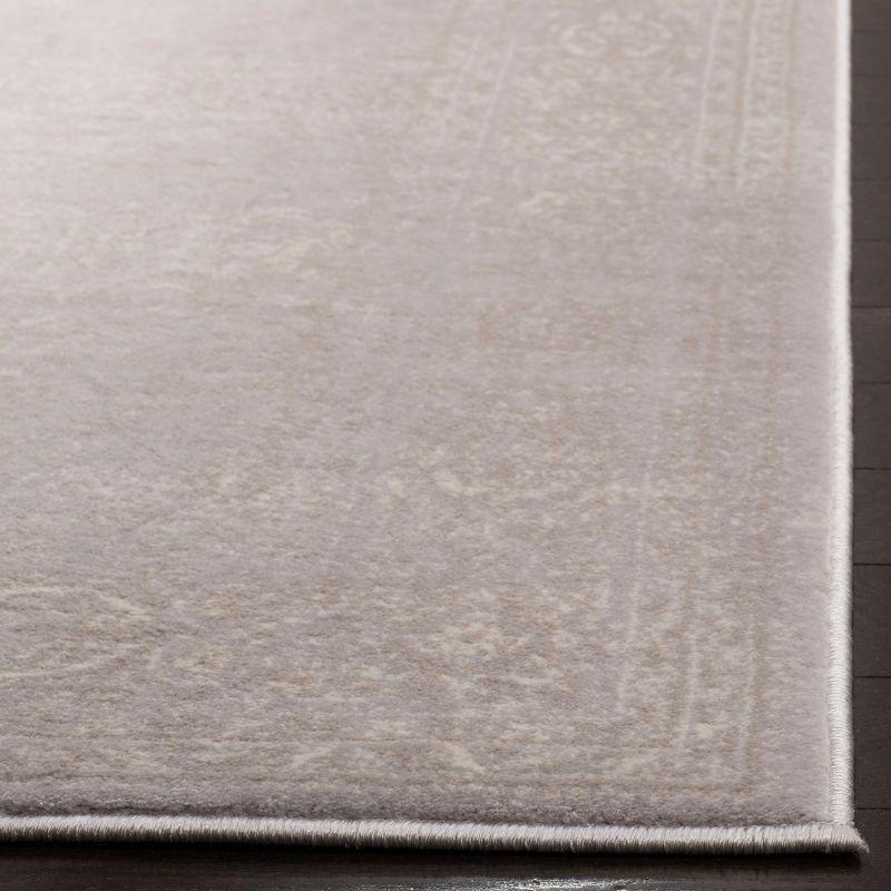 Elegant Light Grey & Grey 8' x 10' Synthetic Rectangular Area Rug