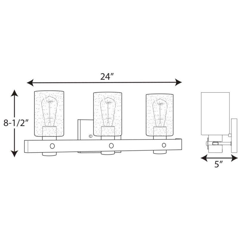 Progress Lighting Gulliver 3-Light Bath Vanity, Galvanized, Shade Included