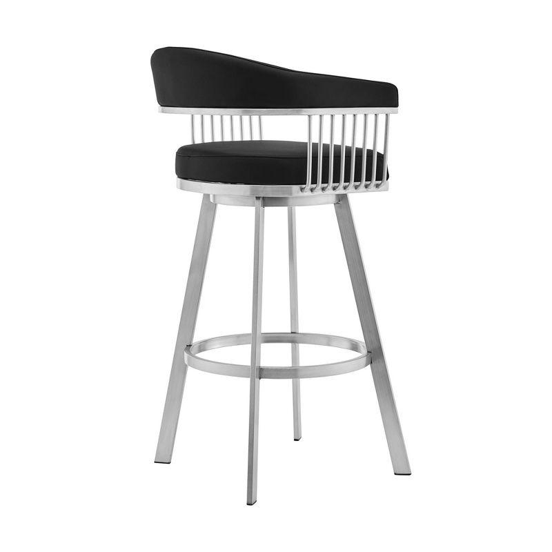 26" Bronson Counter Height Barstool - Armen Living: Swivel, Footrest