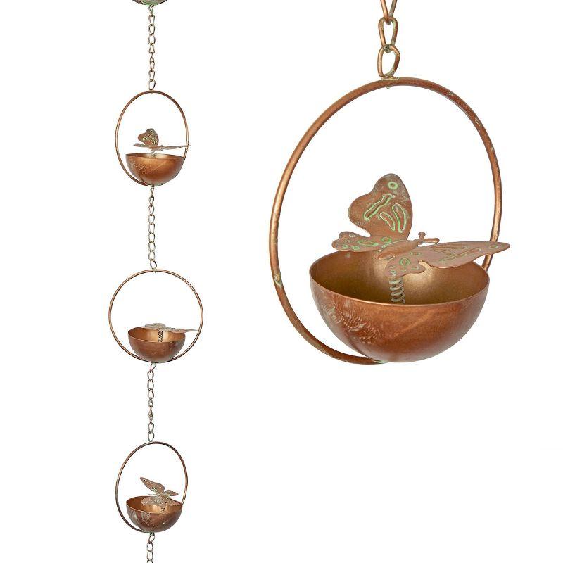 Alpine Corporation Hanging Butterfly with Spring Iron Rain Chain: Durable, No Assembly, 73"H Outdoor Decor