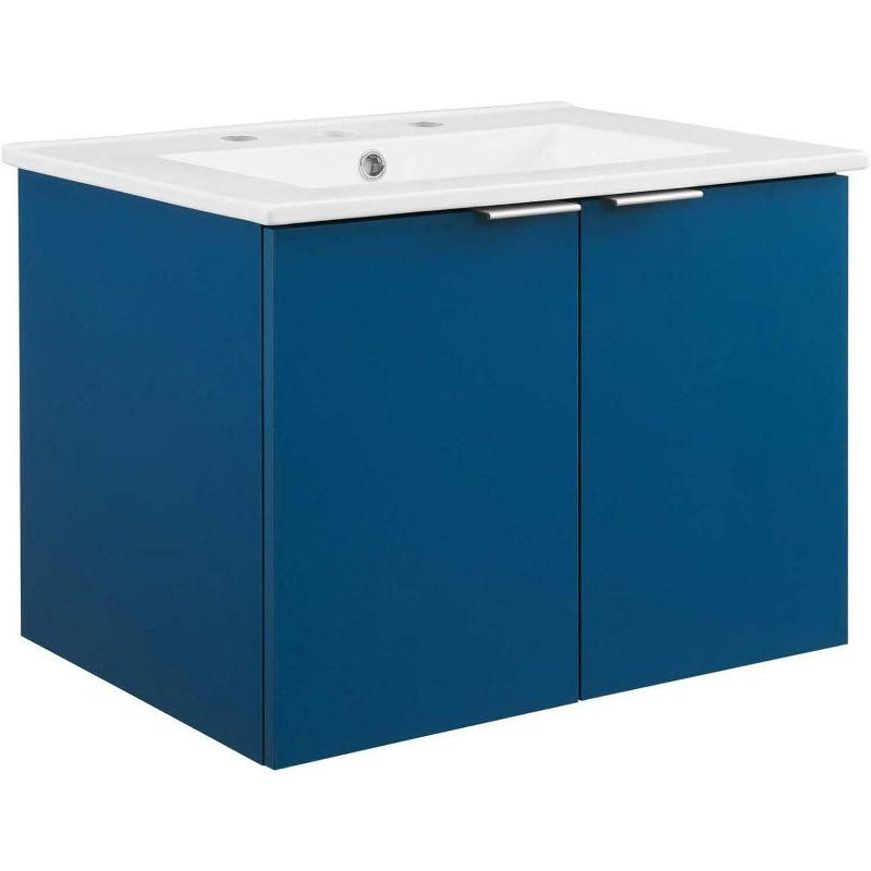 Maybelle Navy White 24" Wall-Mount Modern Bathroom Vanity