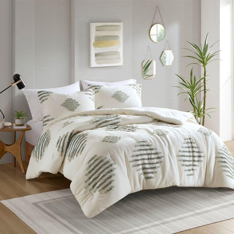 INK+IVY Tahli 3 Piece Cotton Blend Chenille Comforter Set