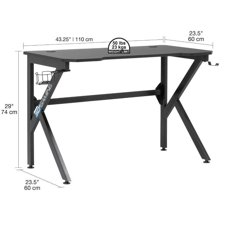 Saga PC Gaming Desk with Charging Hub