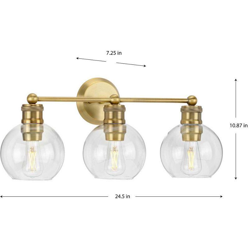 Progress Lighting Hansford 3-Light Vintage Brass Bath Vanity