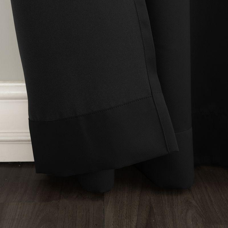 40"x95" Sun Zero Room Darkening Lazlo Grommet Curtain Panel Black: Modern Thermal Insulated, Energy Efficient