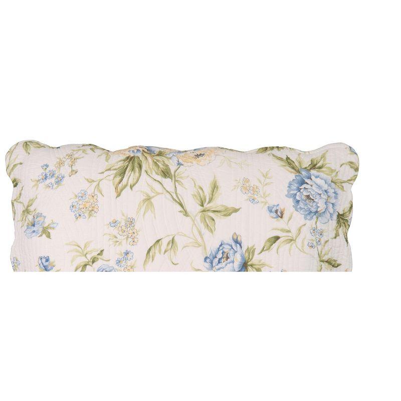 Brianna Floral Cotton Standard Sham in Blue and Green