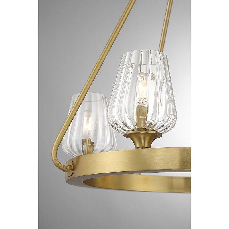 Savoy House Carlton 4 - Light Chandelier in  Warm Brass