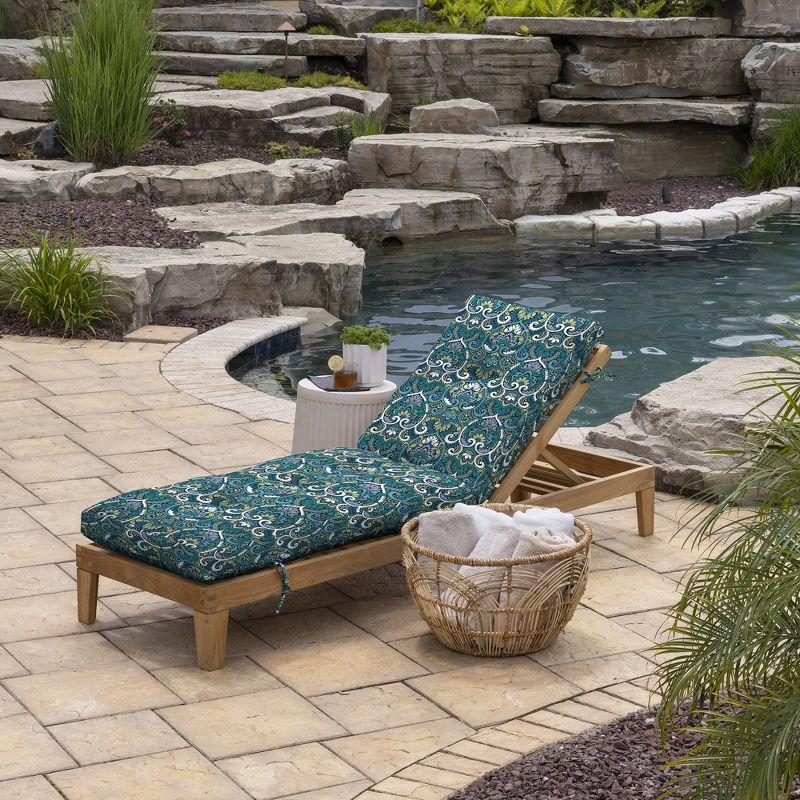 ARDEN Outdoor Plush Modern Tufted Chaise Cushion, 76 x 22, Water Repellent, Fade Resistant, Tufted Cushion for Chaise Lounger 76 x 22