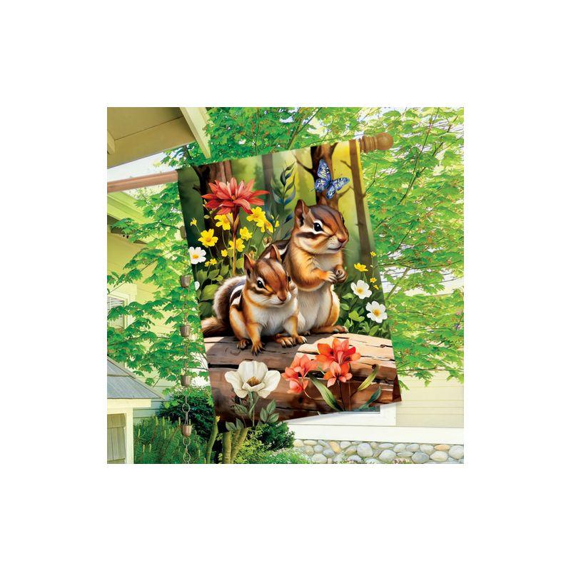 Briarwood Lane Spring House Flag 40x28 For Outdoor Chipmunks For Spring House Flag