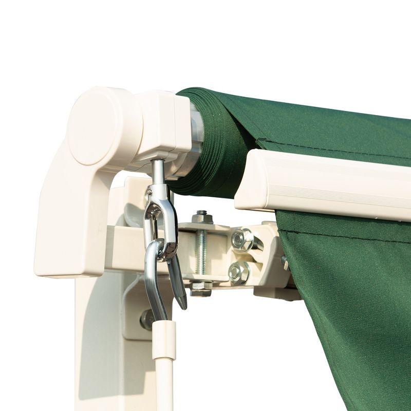 Outsunny 2'' Polyester Beige Cover Retractable Patio Awning