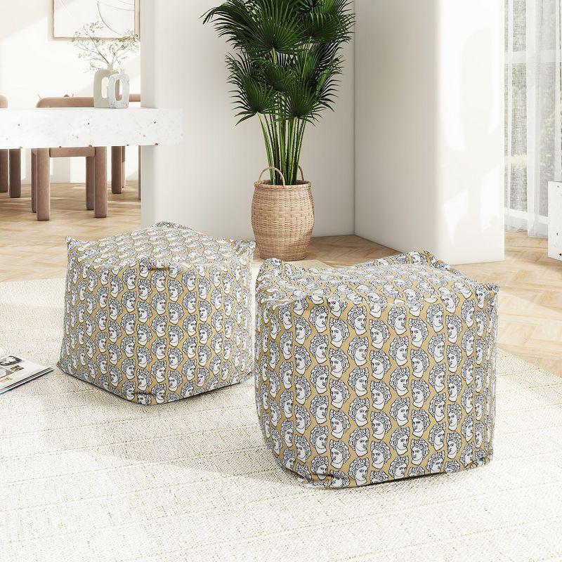 Jennifer Taylor Home Pouf 23" Luxury Oversized Bean Bag Cube Ottoman