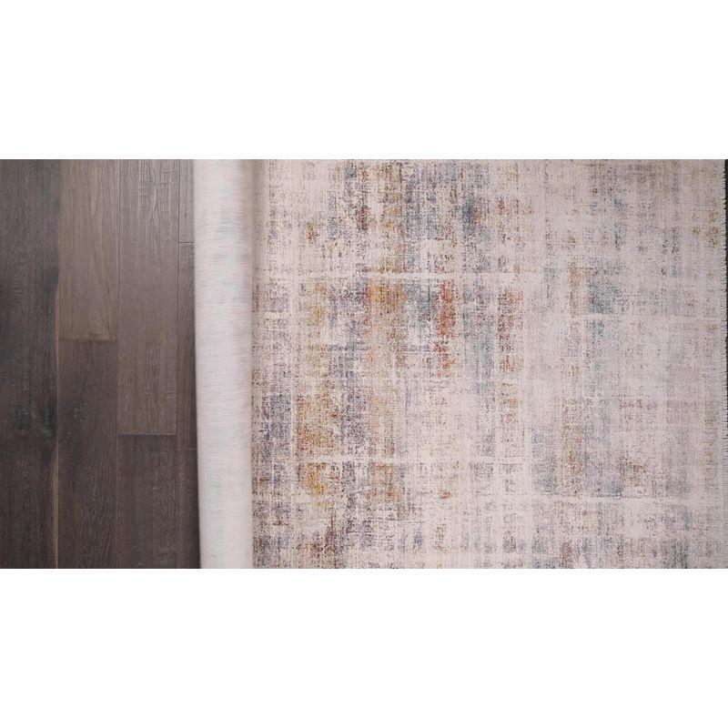 8'x10' Aerin Abstract Area Rug White - Jaipur Living: Contemporary Living Room Rug, Medium Pile, Machine Made