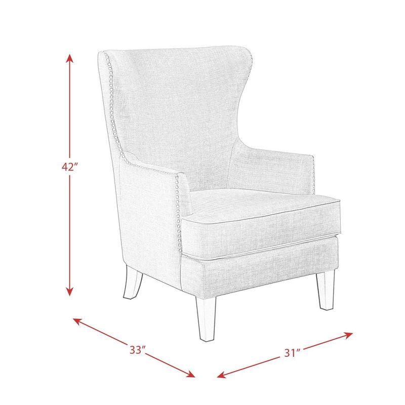 Avery Accent Armchair Natural: Picket House Furnishings, Silver Nailhead, Foam Cushion, Pine Frame