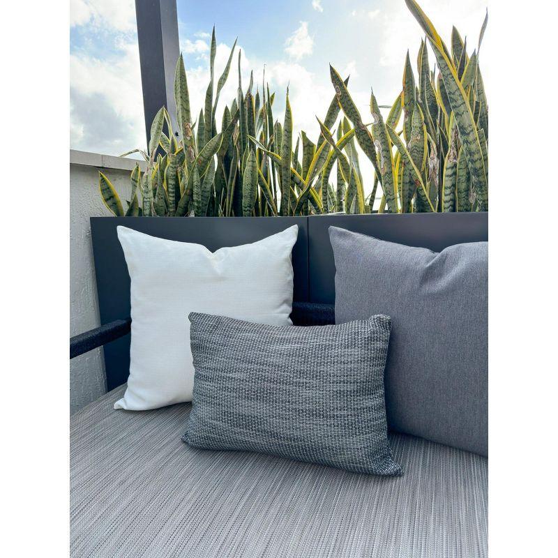 Natural Waves Black and Gray Acrylic Indoor Outdoor Pillow