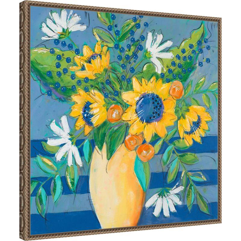 Amanti Art Floral Bursts Among the Blue by Krinlox Framed Canvas Wall Art