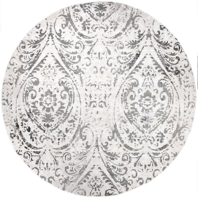 Nicole Miller New York Patio Sofia Juniper Transitional Paisley Indoor/Outdoor Area Rug, Ivory/Gray