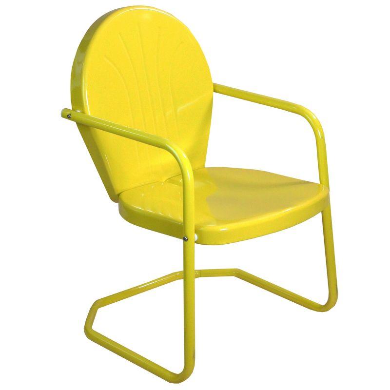 Retro Tulip 34-Inch Outdoor Armchair in Vibrant Yellow