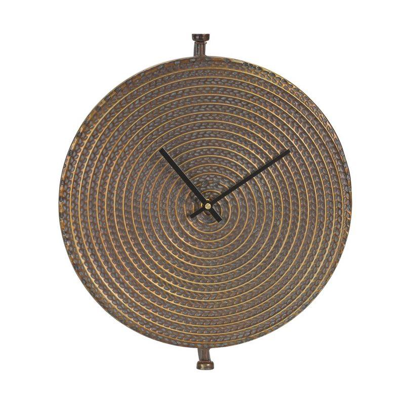 Bronze Iron Numberless Wall Clock 14.75"