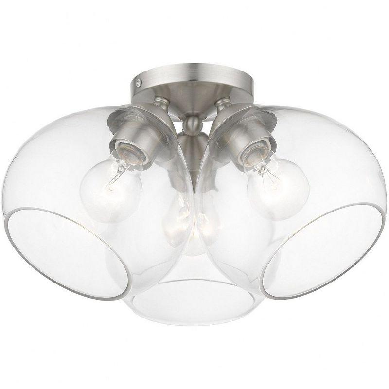 Livex Lighting Catania 3 - Light Semi-Flush Mount in  Brushed Nickel