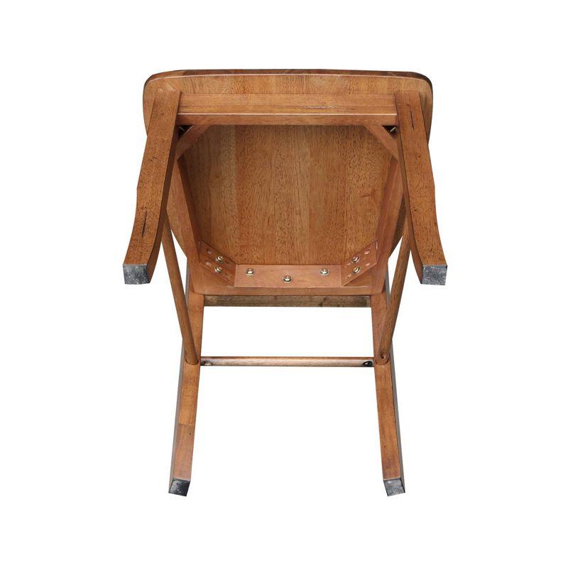 Distressed Oak Solid Wood High Ladderback Side Chair Set