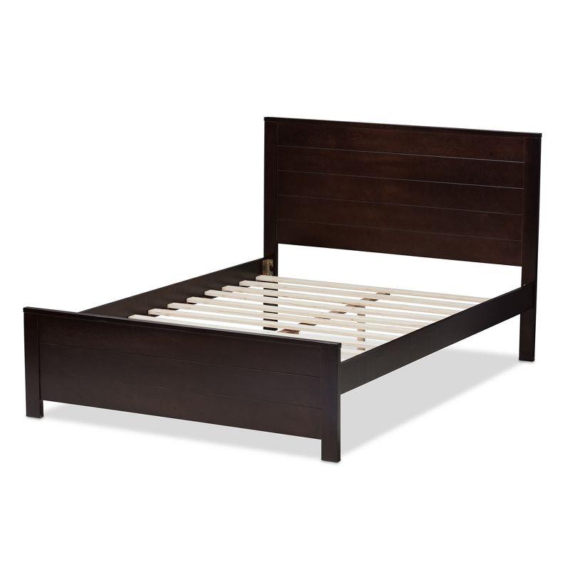 Catalina Dark Brown Wood Full Platform Bed with Headboard