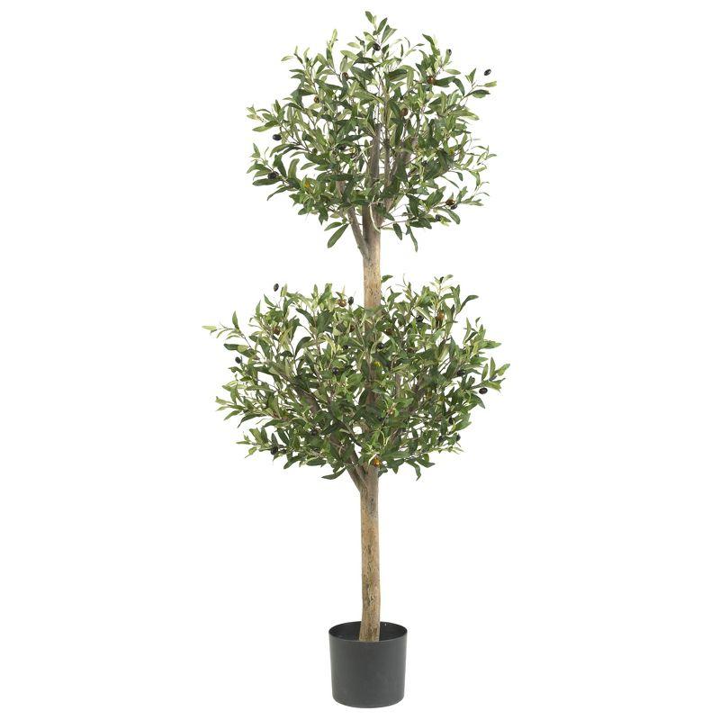 Primrue 4.5ft. Olive Double Topiary Silk Tree