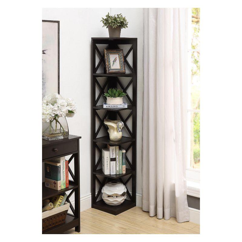 63.75" Breighton Home Xavier 5-Shelf Corner Bookcase