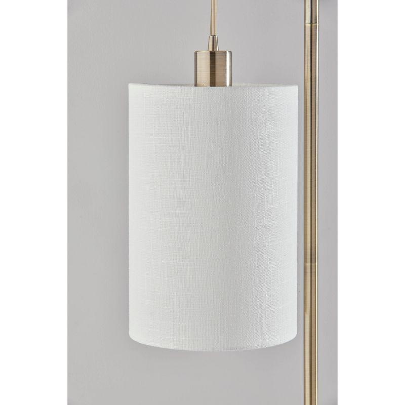 Adesso Reggie Table Lamp Antique Brass : Modern Metal Body, Polyester Drum Shade, UL Listed, 60W