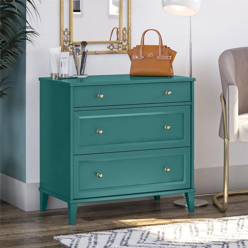 Monticello 2 Drawer Dresser w/ Pull-out Desk, Emerald Green