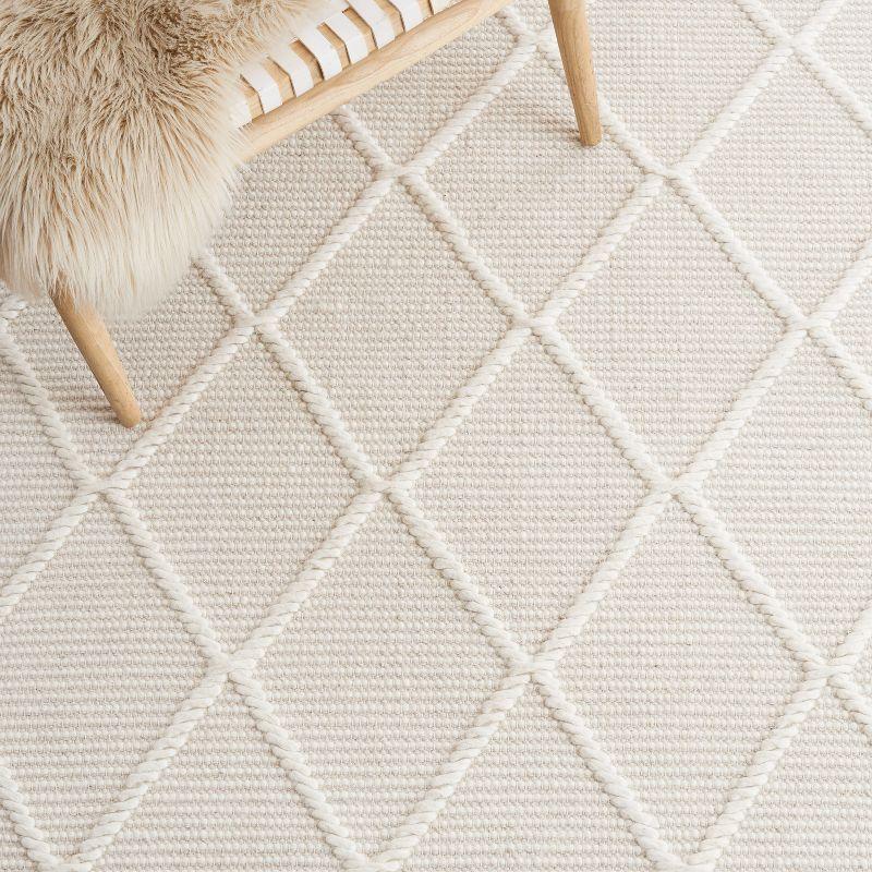 Ivory Coastline Hand-Tufted Wool and Cotton 6' Square Rug