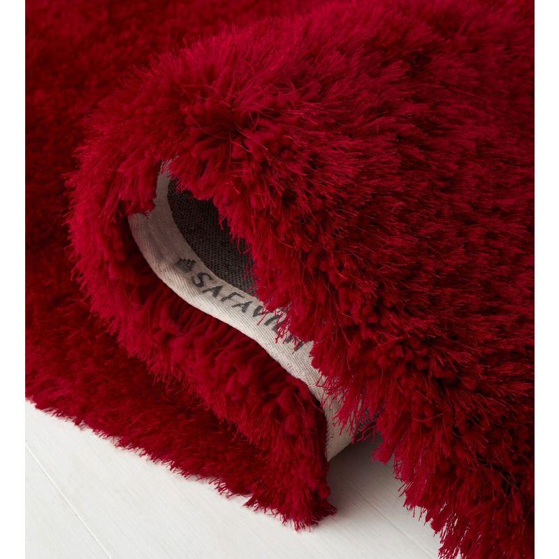 Luxe Shag SGX160 Hand Tufted Indoor Area Rug - Red - 8' Round - Safavieh