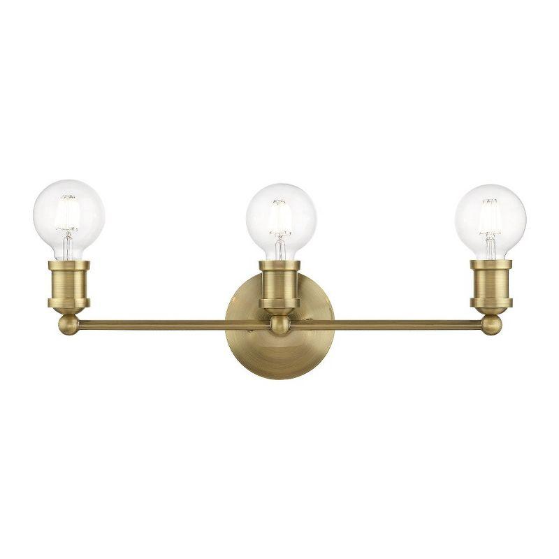 Livex Lighting Lansdale 3 - Light Vanity in  Antique Brass