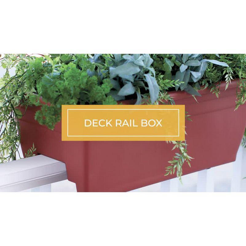 HC Companies SPX24DB0E2112-Inch Outdoor Durable Plastic Deck Planter Box for Flowers, Vegetables, and Succulents, Chocolate