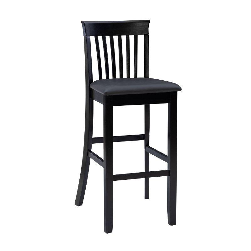 30" Torino Craftsman Padded Seat Barstool Hardwood/Dark Cherry - Linon: Rubberwood, 31" High