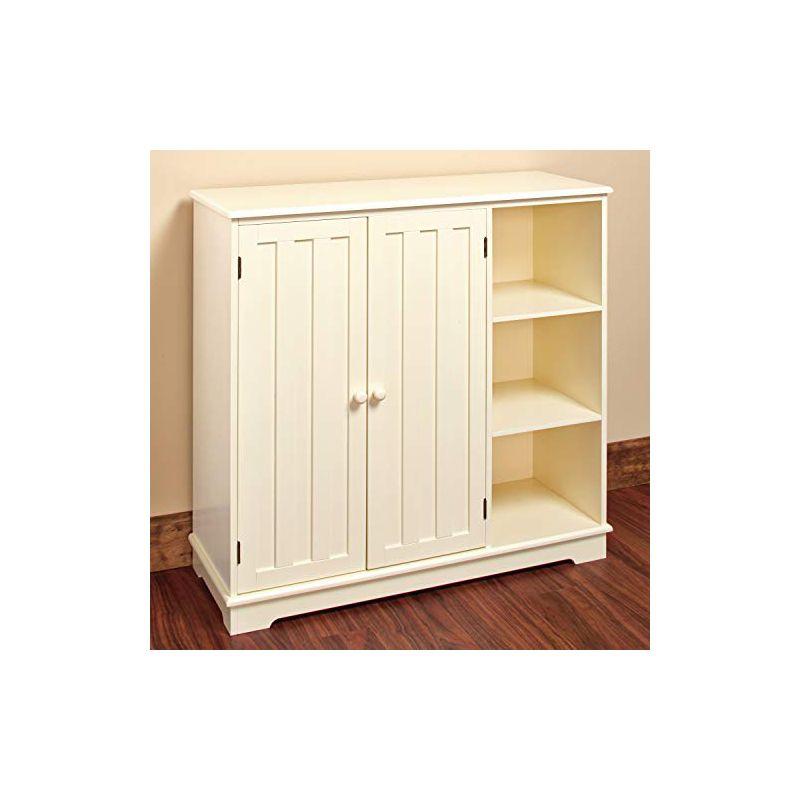 The Lakeside Collection Beadboard Buffet Cabinet - Sideboard with Storage - White