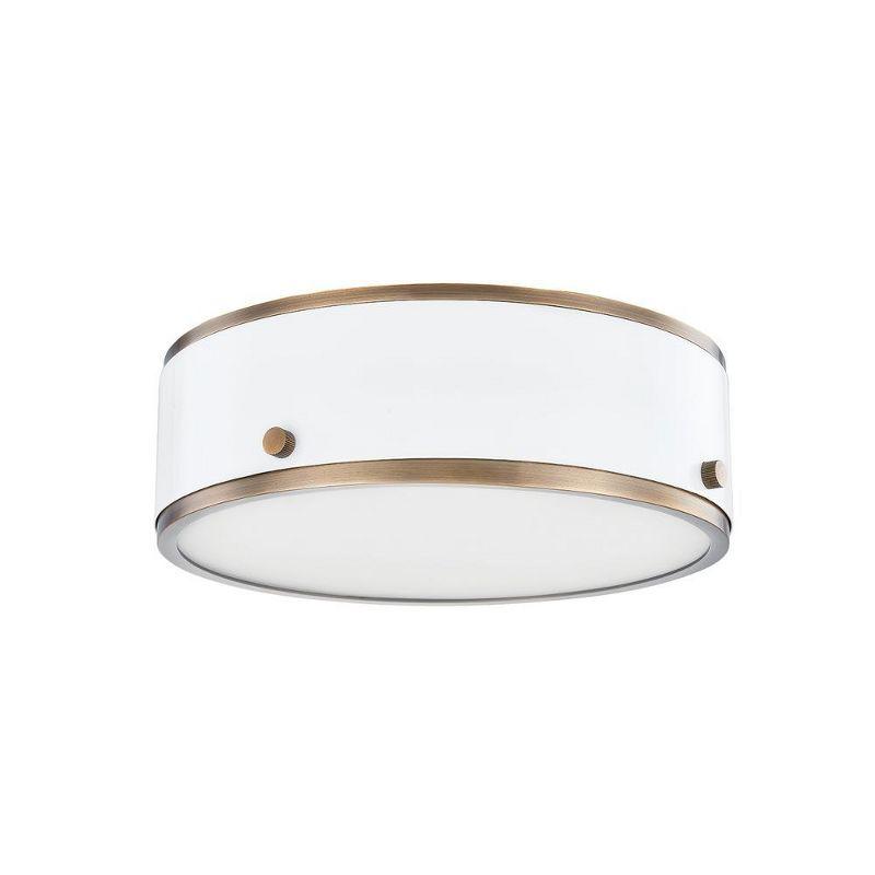 Eli Patina Brass and White LED Flush Mount Light